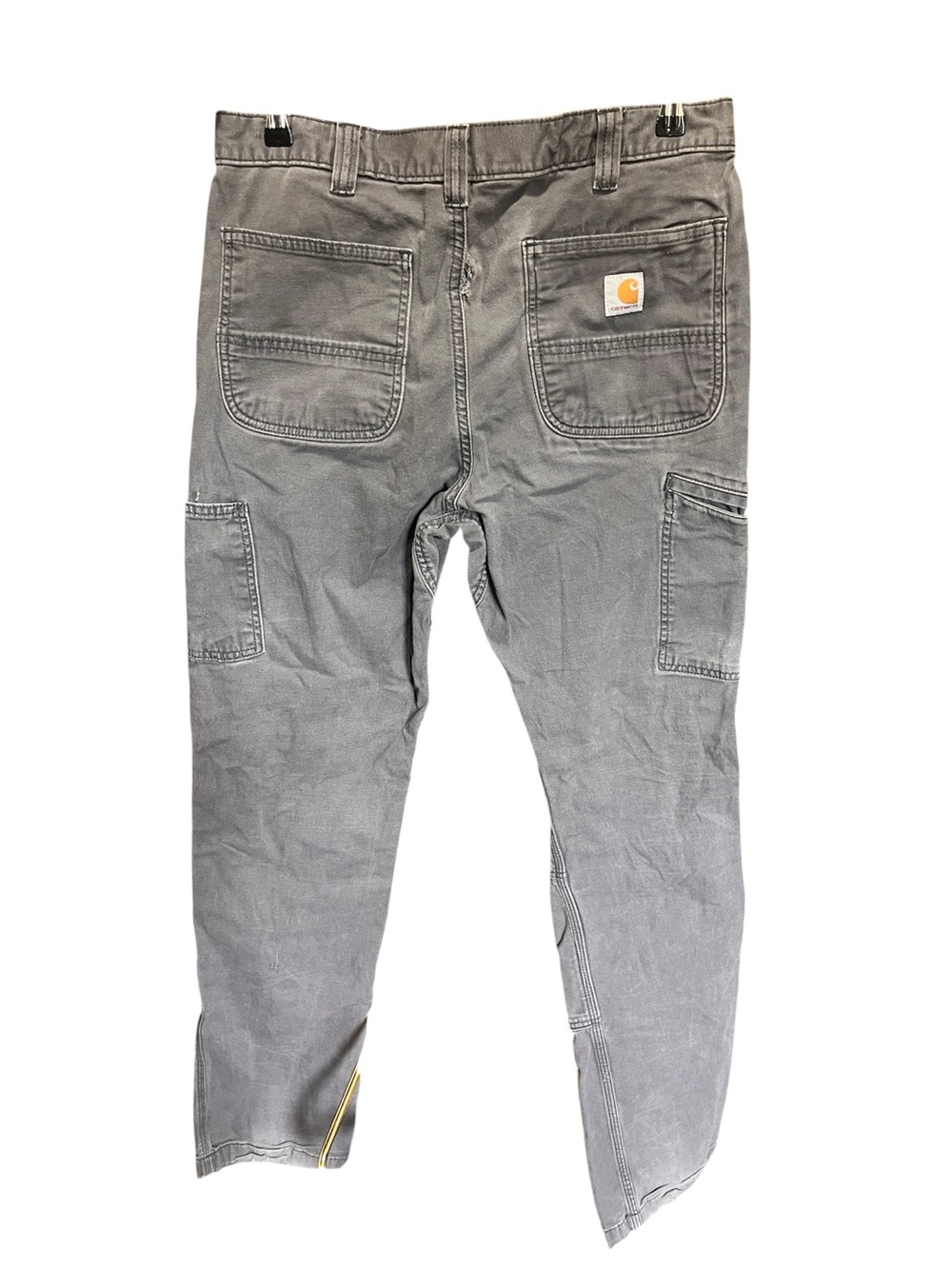 Carhartt Men's Gray Distressed Double Knee Utility Work Relaxed Fit Pants 34x36 - Picture 5 of 7